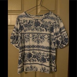 Loft blue and white tee